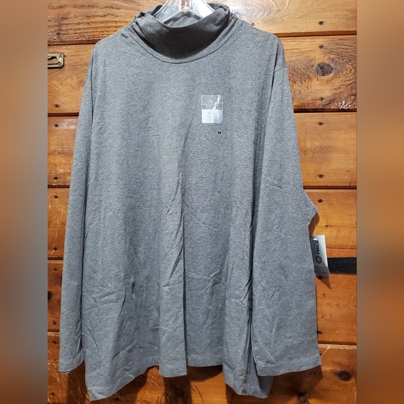 Catherines Tops - Woman's Plus Size Gray Turtle Neck Long Sleeve Shirt
